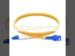 3m LC UPC au mode unitaire jaune de corde de correction optique de fibre du duplex 2.0mm de Sc UPC pour FTTX