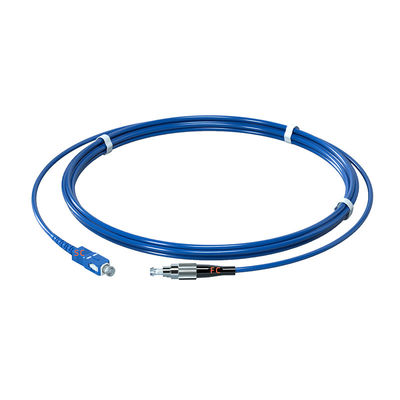 acheter FC UPC Connector Blue Single Mode Simplex FTTH Drop Cable Communication Armored Fiber Optic Patch Cord fabrication en ligne