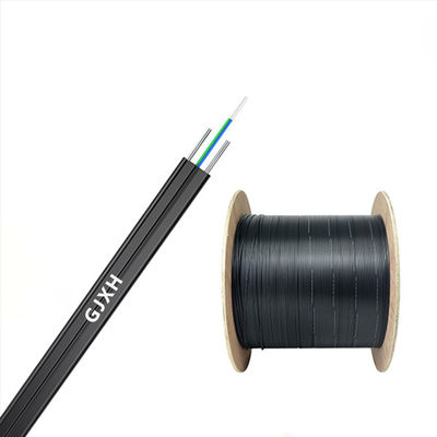 acheter Black Flat Drop Fiber Optic Cable HXCOWO GJXH G657A FTTH Flat Drop Fiber Cable fabrication en ligne