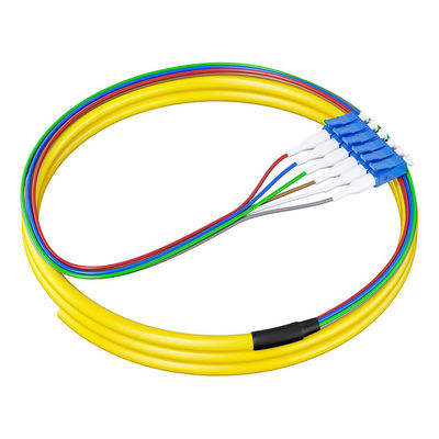 acheter HXCOWO 6 Couleur SM 9/125 Pigtails en fibre 0,9 mm G657A G652D 1,5 M LC/UPC Pigtail en fibre optique fabrication en ligne