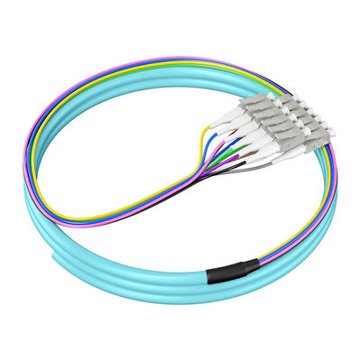 acheter PVC LSZH HXCOWO Novel 12 couleurs 12 noyaux LC FC SC ST UPC/APC Mode unique G657A/G652D 0,9 mm MM Pigtails en fibres fabrication en ligne