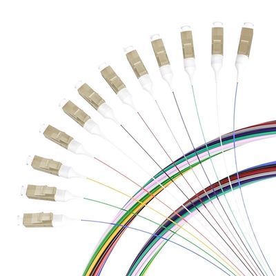 acheter Customized Lengths 12 Cores LC/APC Singlemode Fiber Optic Pigtail for FTTN Connection fabrication en ligne