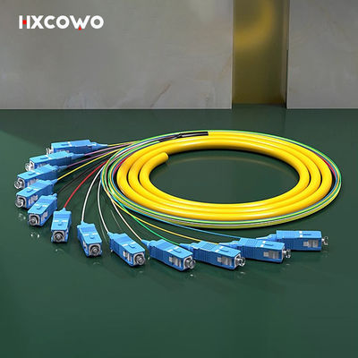 acheter 12 Noyau SC UPC APC LC FC ST E2000 SM MM OM2 OM3 OM4 Cordon de patch à bande de fibre optique fabrication en ligne