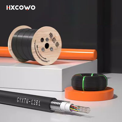 acheter High Speed HXCOWO Aerial Single Mode GYXTW Outdoor 12Core G652D Tube HDPE Jacket Armoured Fiber Optical Cable fabrication en ligne