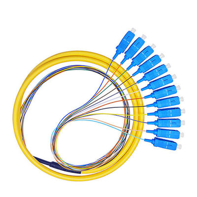acheter Longueur personnalisée HXCOWO 12 Couleur Multimode OM4 SC Connecteur 0.9mm Pigtail en fibre optique fabrication en ligne
