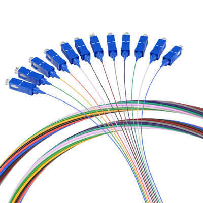 acheter Longueur personnalisée 1m/2m/3m... 1 HXCOWO 12Core-Color SC Single-Mode G657/G652D Pigtails en fibre optique fabrication en ligne