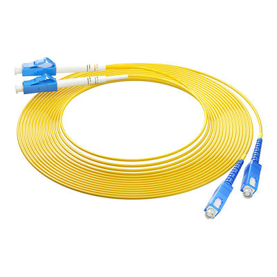 acheter Réseau LAN filaire HXCOWO OM3 2 cœurs SC/UPC à LC/UPC MM 50/125 Duplex 3,0 mm 2,0 mm câble à fibre optique fabrication en ligne