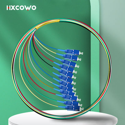 acheter Mode unitaire G657A 0.9mm G652D de Sc UPC de tresse optique de fibre de couleur de FTTX HXCOWO 12 fabrication en ligne