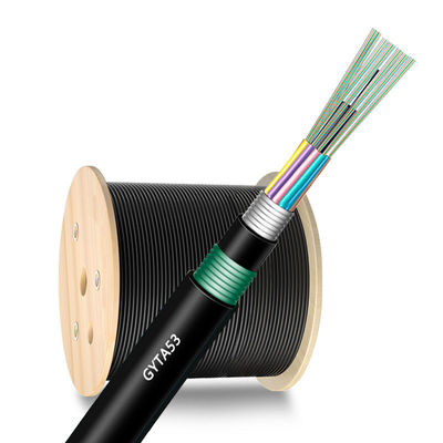 acheter Câble à fibres optiques à enterrement direct 48 96 144 noyau GYTA53 pour remise de réseau extérieur fabrication en ligne