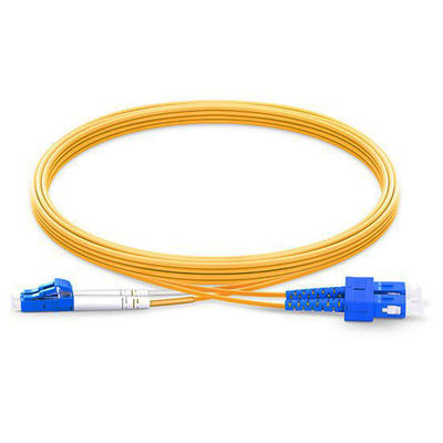 acheter 3m LC UPC To SC UPC Duplex 2.0mm Yellow Fiber Optic Patch Cord Single Mode For FTTX fabrication en ligne
