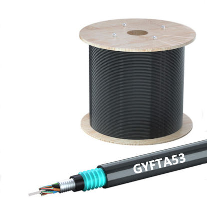 acheter GYFTA53 Cable à fibre optique blindé extérieur avec emballage en tambour en bois Service OEM ODM et soudage par fusion à haute vitesse à faible perte fabrication en ligne