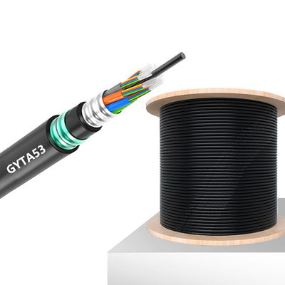 acheter GYTA53 Cable à fibre optique blindé extérieur avec 2-288 cœurs G652D/G657A1/G657A2 Type de fibre et protection contre l'humidité fabrication en ligne