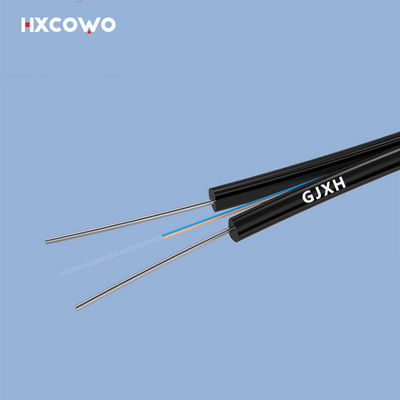 Speed Internet Indoor Fiber Optic Cable GJXH Metallic Strength Member G657A1 2Core