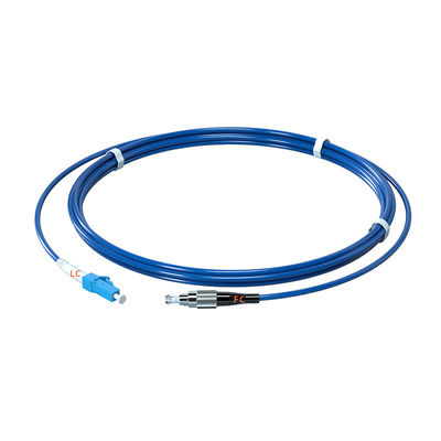 PVC Armored Fiber Optic Patch Cord LC/UPC-FC/UPC Connector Single Mode Simplex 3.0 1M-10M