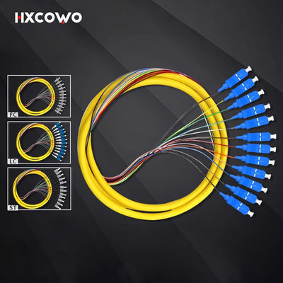 HXCOWO FTTN Fiber Pigtails 12 Cores SC LC Pigtail ST FC UPC/APC MM 50/125 62.5/125